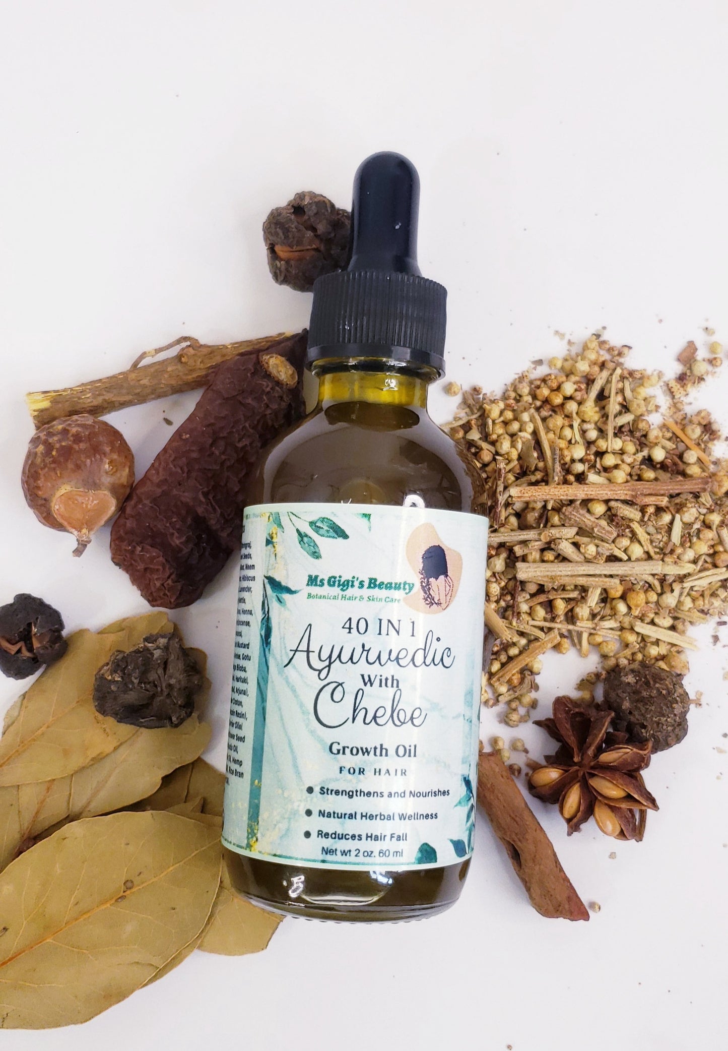 Ayurvedic Hair Oil & Butter, 40 IN 1 Ayurvedic With Chebe Hair Growth Oil & Butter Bundle