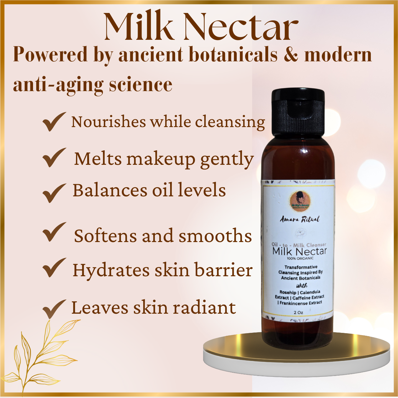 Milk Nectar Cleanser, Amara Ritual Ayurvedic Anti-Aging Oil-to-Milk Face Cleanser