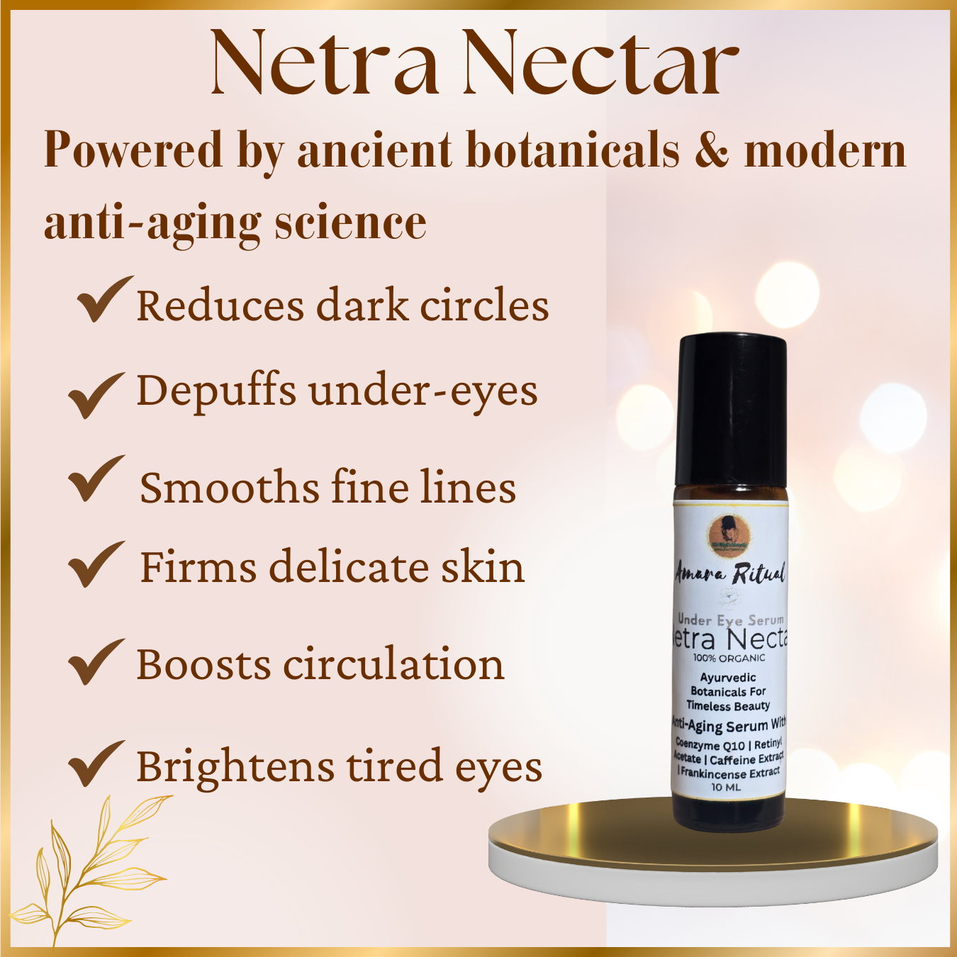 Netra Nectar Serum, Amara Ritual Ayurvedic Anti-Aging Under Eye Serum