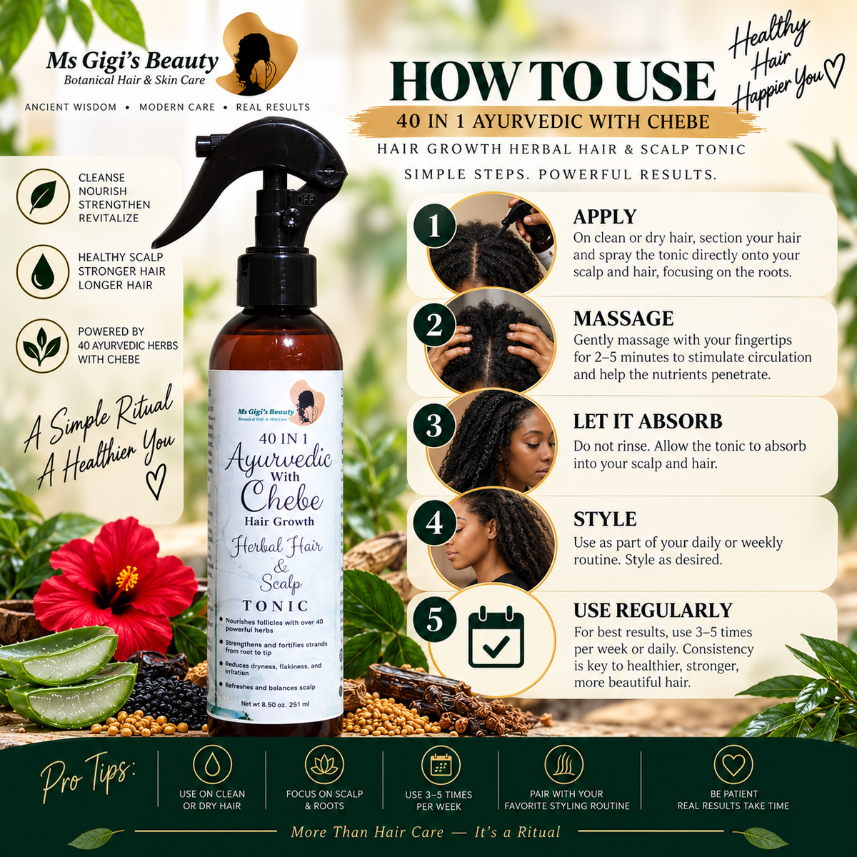 40 IN 1 Ayurvedic With Chebe Scalp & Hair Tonic