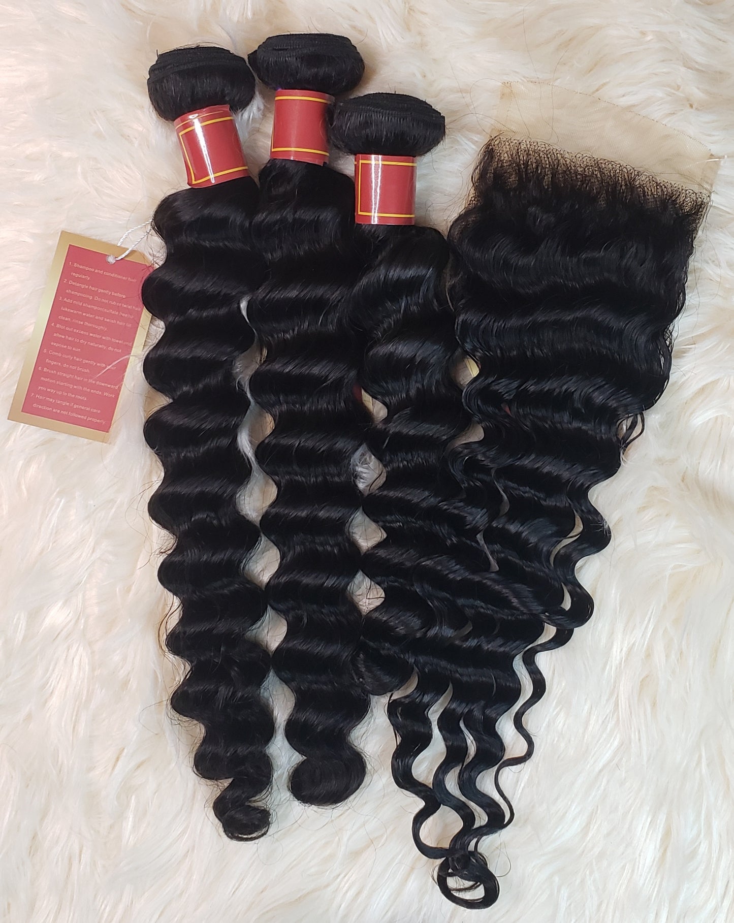 Loose Deep Wave 3 Bundles + Closure