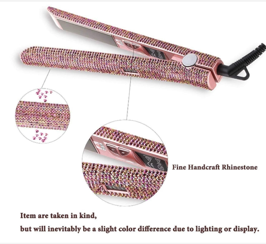 Crystal Rhinestones Flat Iron