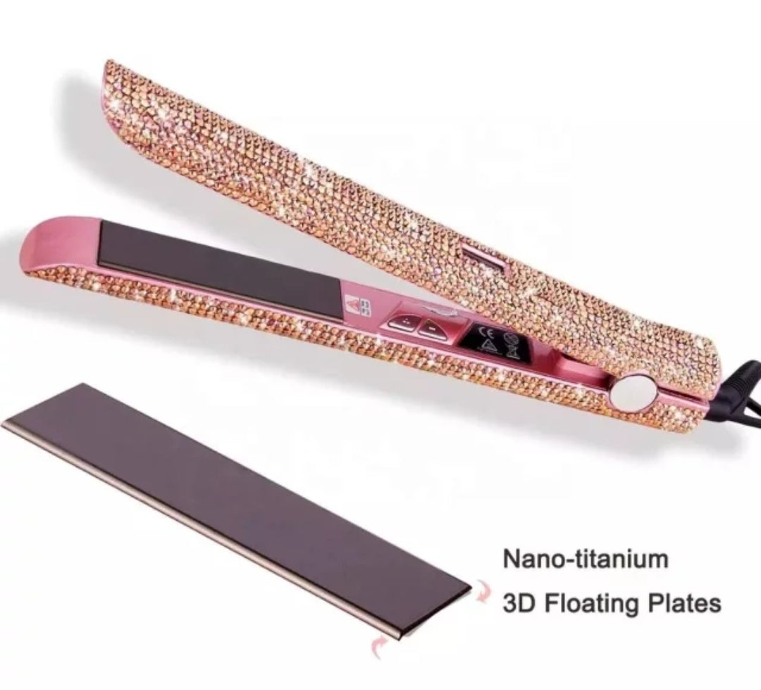 Crystal Rhinestones Flat Iron