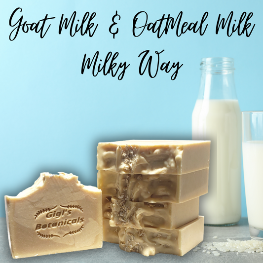 Milky Way Goat Milk & Oatmeal Milk Soap ( Unscented ), Handmade Tallow Soap