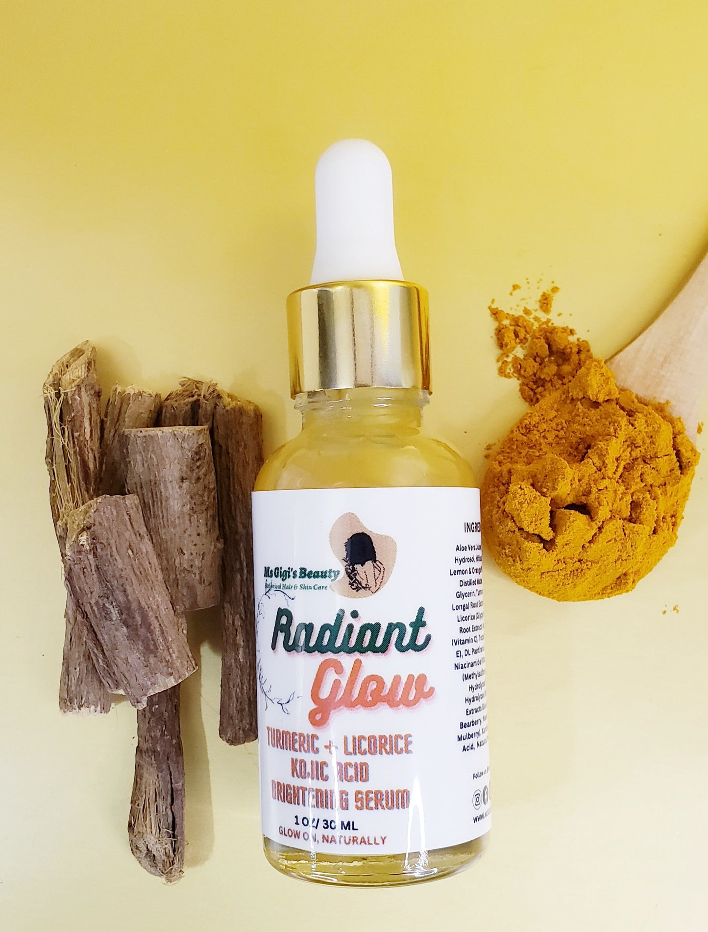 Radiant Glow Turmeric Licorice & Kojic Acid Brightening Face Serum