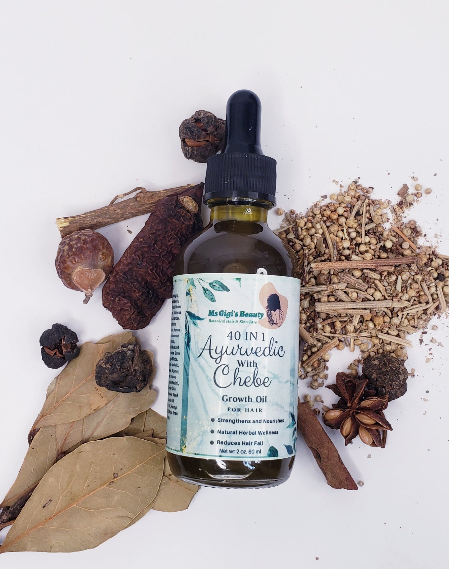 Ayurvedic Hair Growth Oil, Chebe Hair Oil, 40 IN 1 Ayurvedic With Chebe Hair Growth Oil