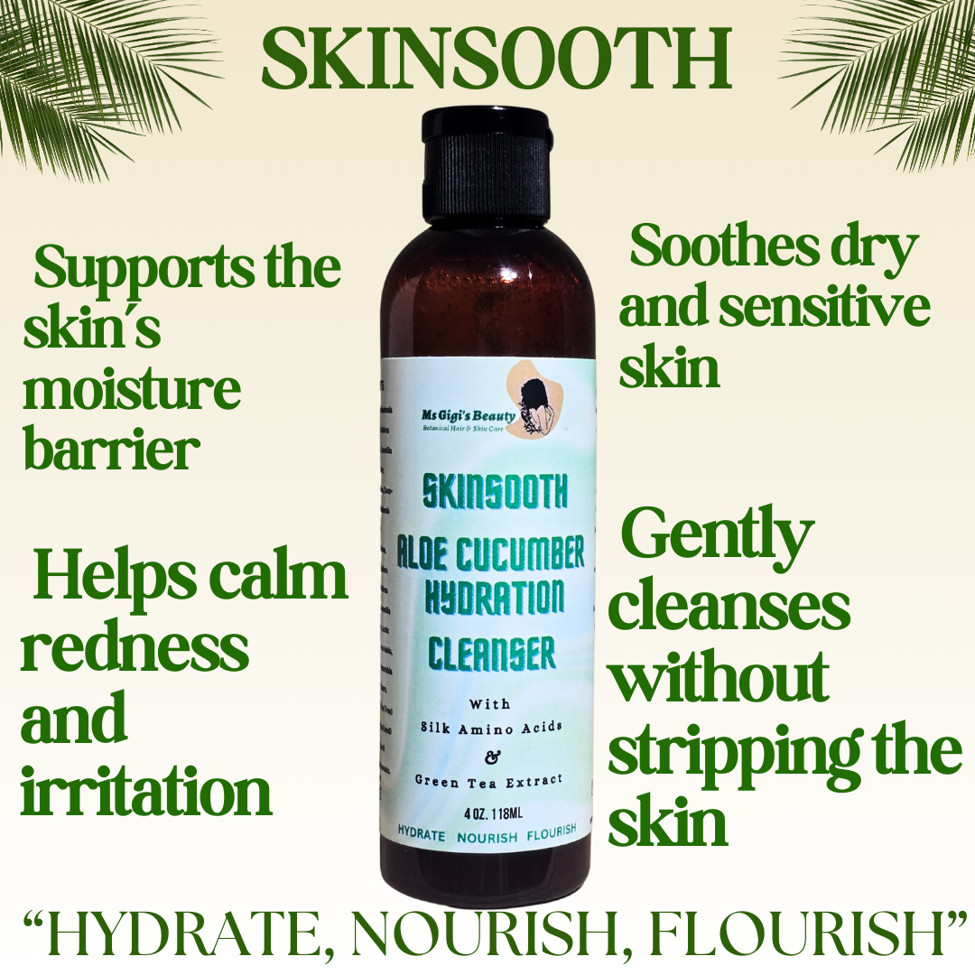 Skinfood Aloe Cucumber Hydration Cleanser bottle with product description text on a beige background
