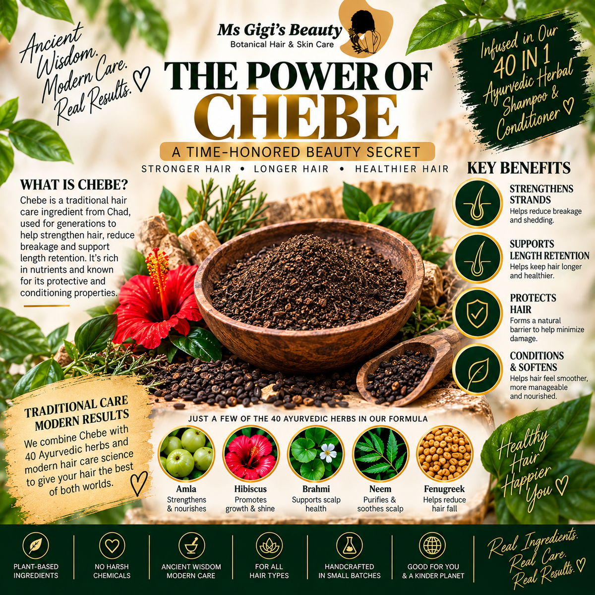 40-in-1 Ayurvedic with Chebe Wash Day Trio