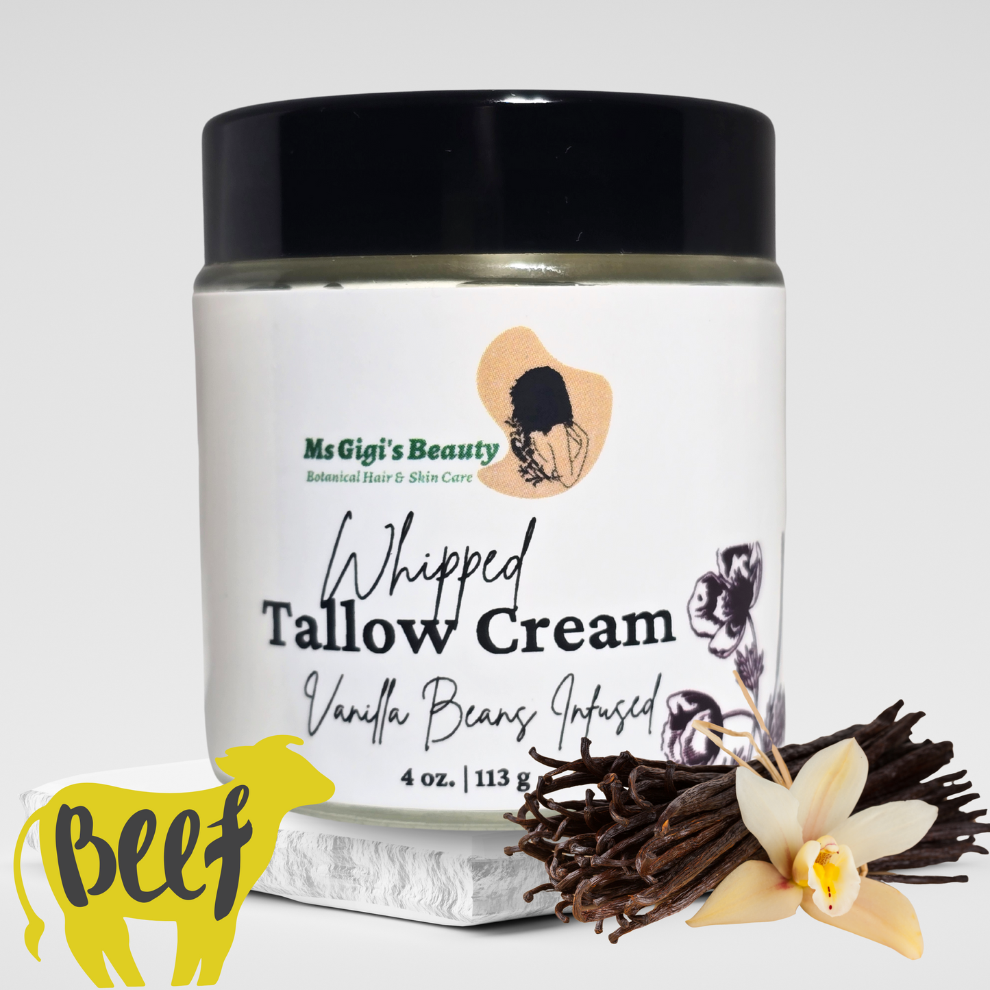 Vanilla Bean-Infused Whipped Tallow Cream