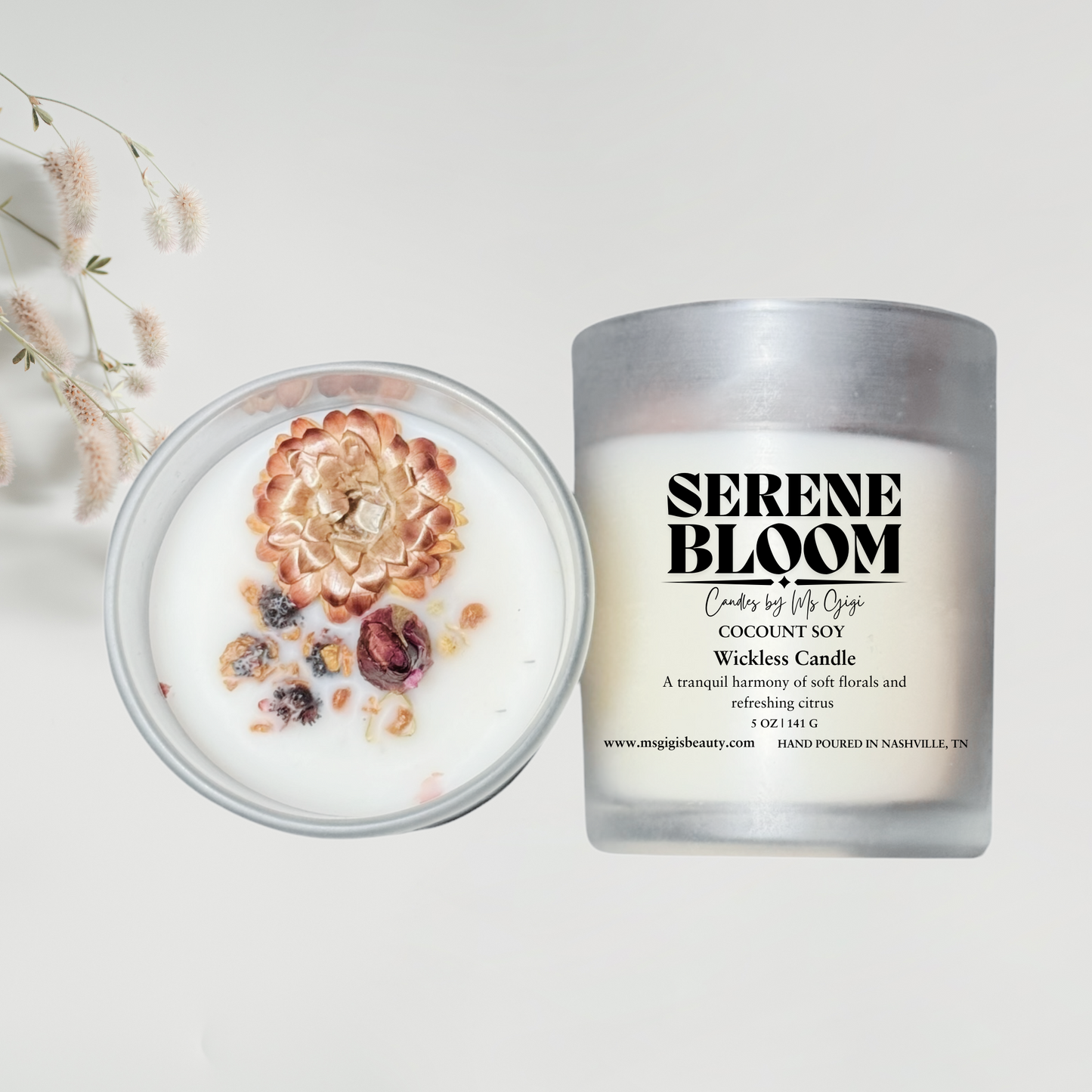 Serene Bloom Cocount Soy Wickless Candle