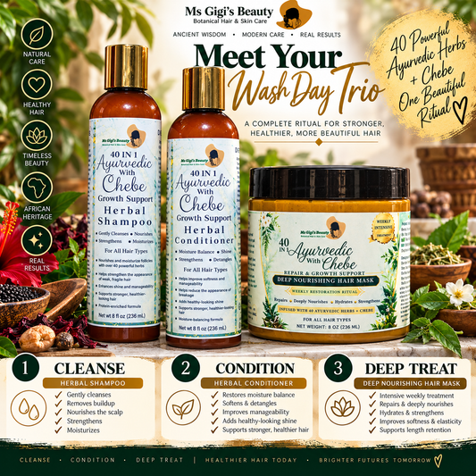 40-in-1 Ayurvedic with Chebe Wash Day Trio