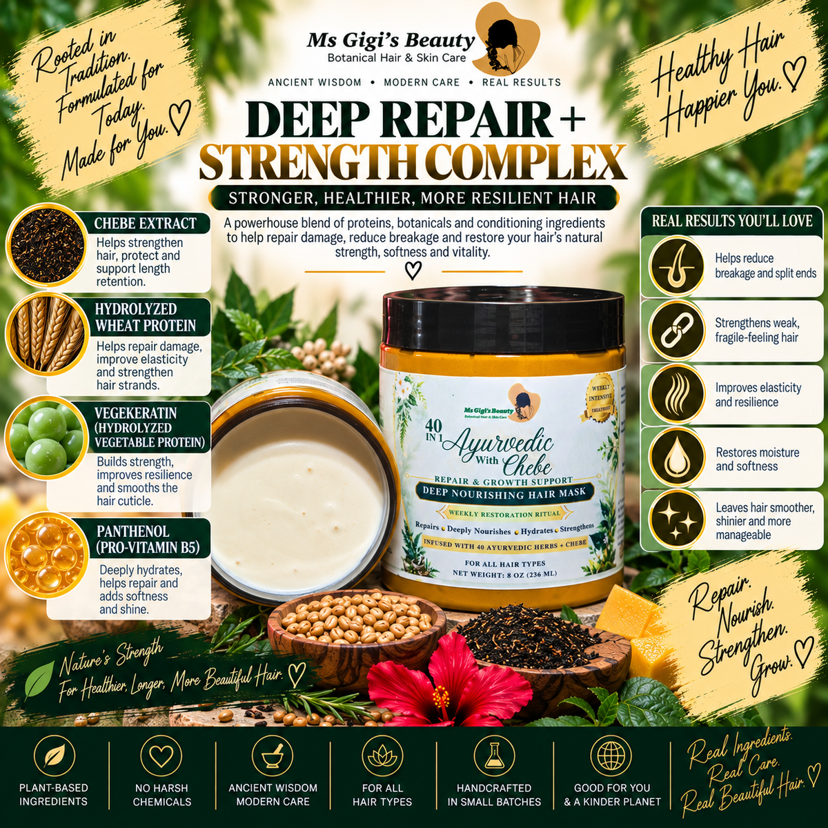 40-in-1 Ayurvedic with Chebe Wash Day Trio