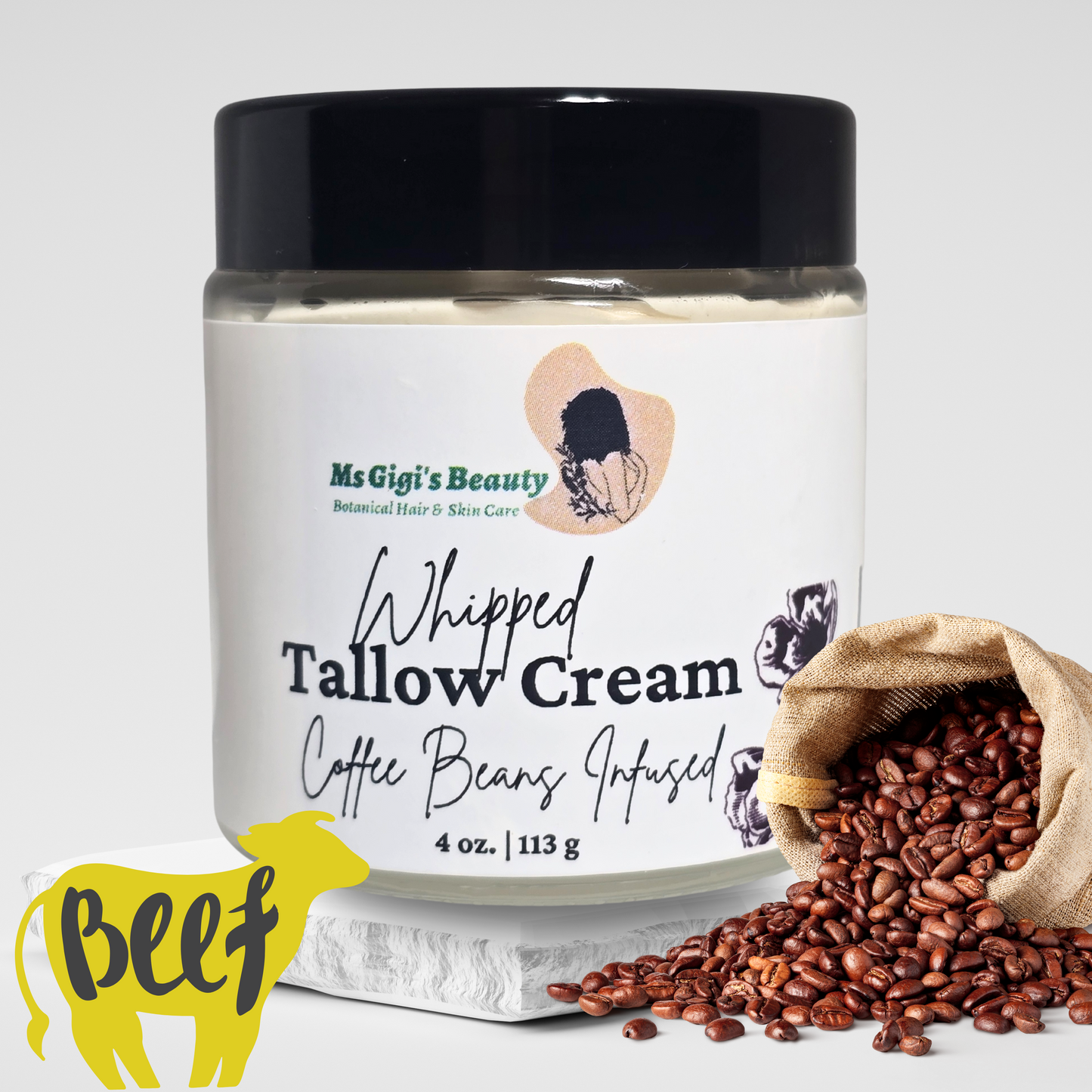 Coffee Bean-Infused Whipped Tallow Cream