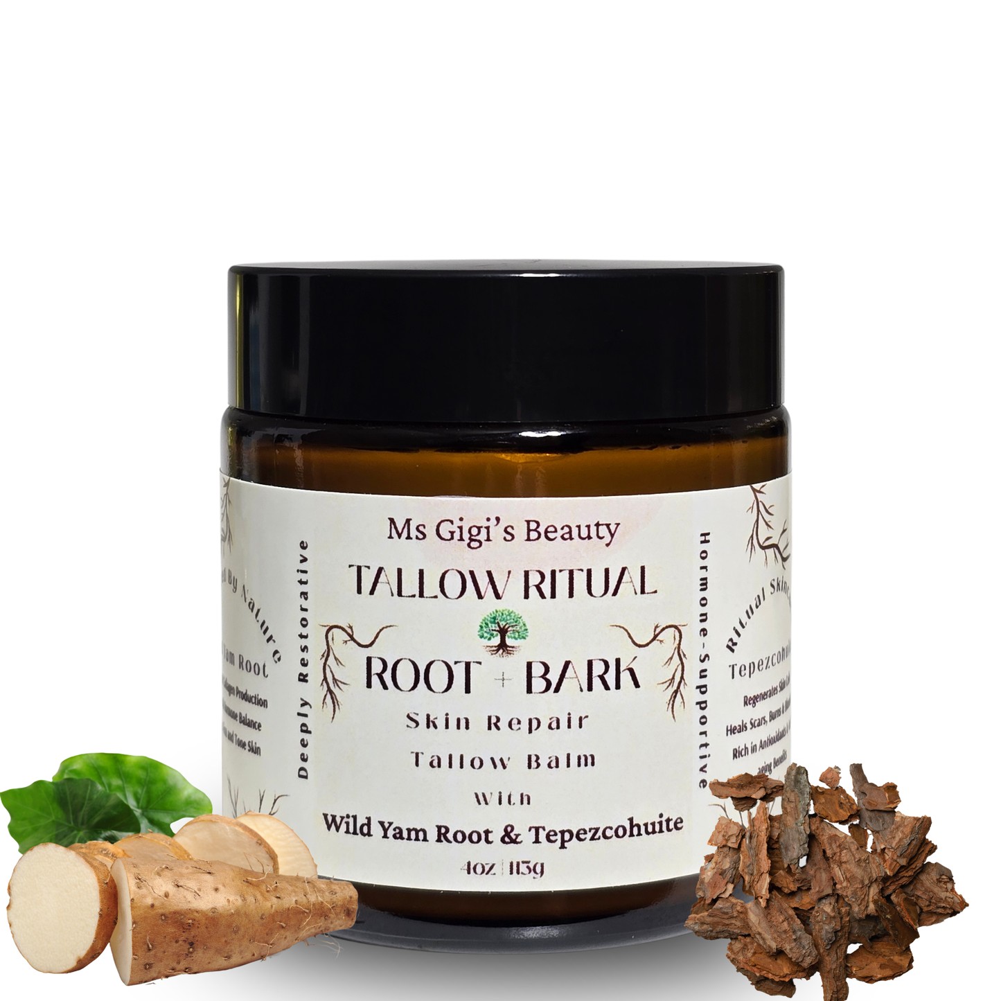 Tallow Ritual: Root + Bark Repair Tallow Balm With Wild Yam Root & Tepezcohuite