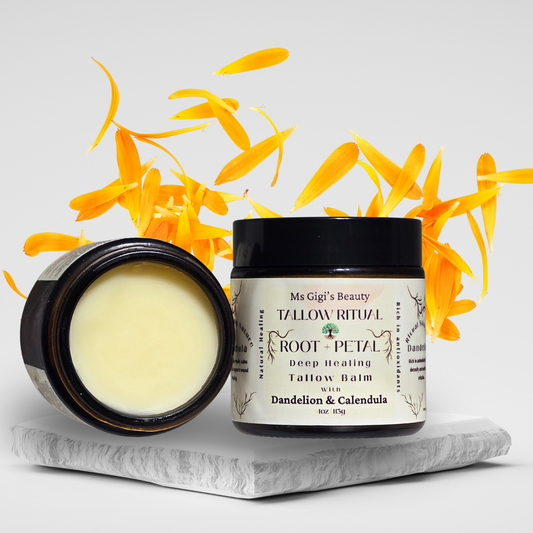 Tallow Ritual: Root + Petals - Deep Healing Tallow Balm With Dandelion & Calendula