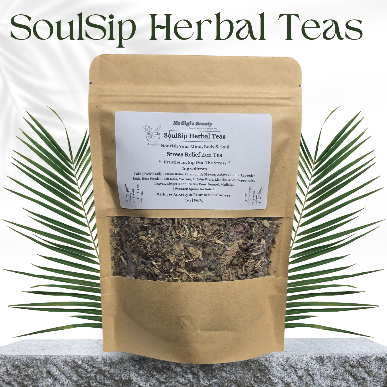 Stress Relief Zen Loose Tea SoulSip Herbal Teas