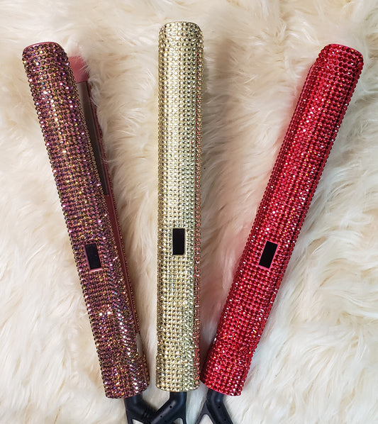 Crystal Rhinestones Flat Iron