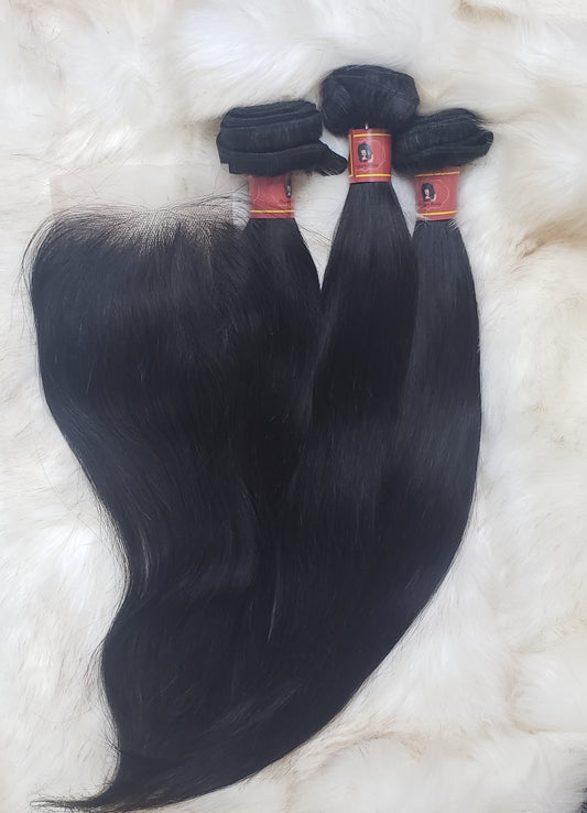 3 Mink Bundles + Closure
