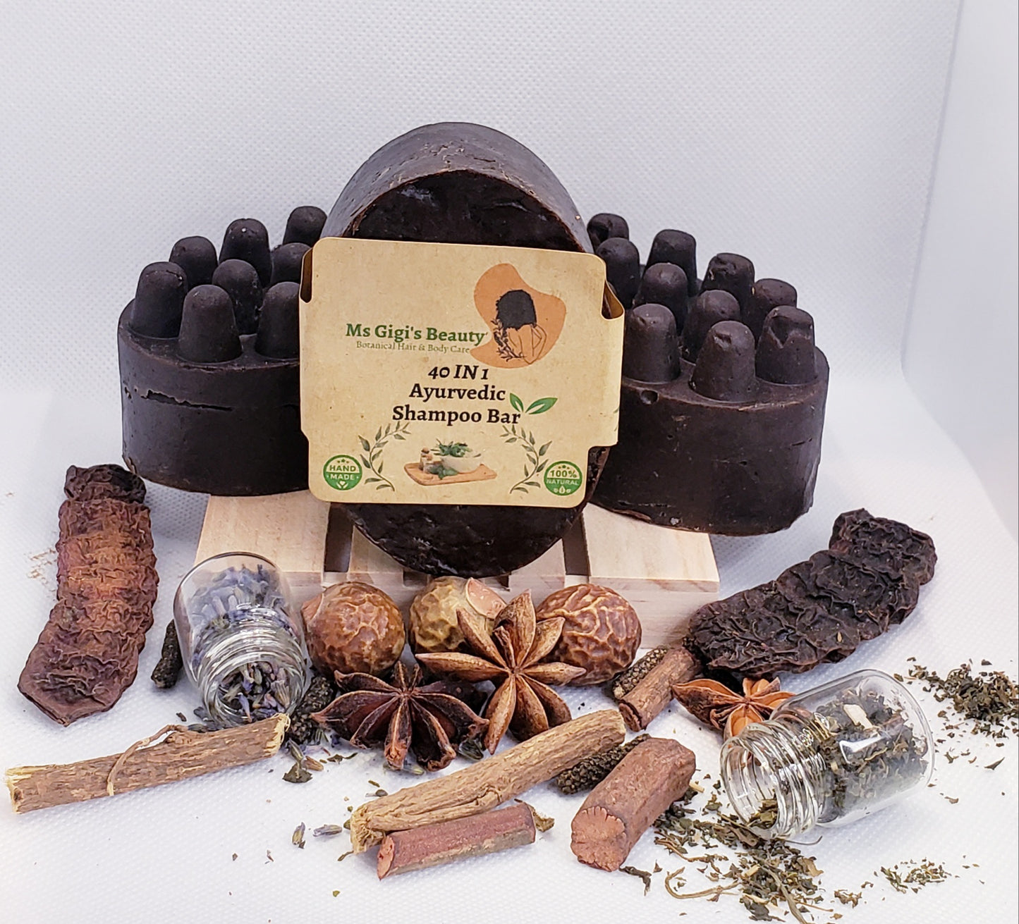 Ayurvedic Shampoo Bar, Ayurvedic Conditioner Bar, 40 IN 1 Ayurvedic Shampoo & Conditioner Bars