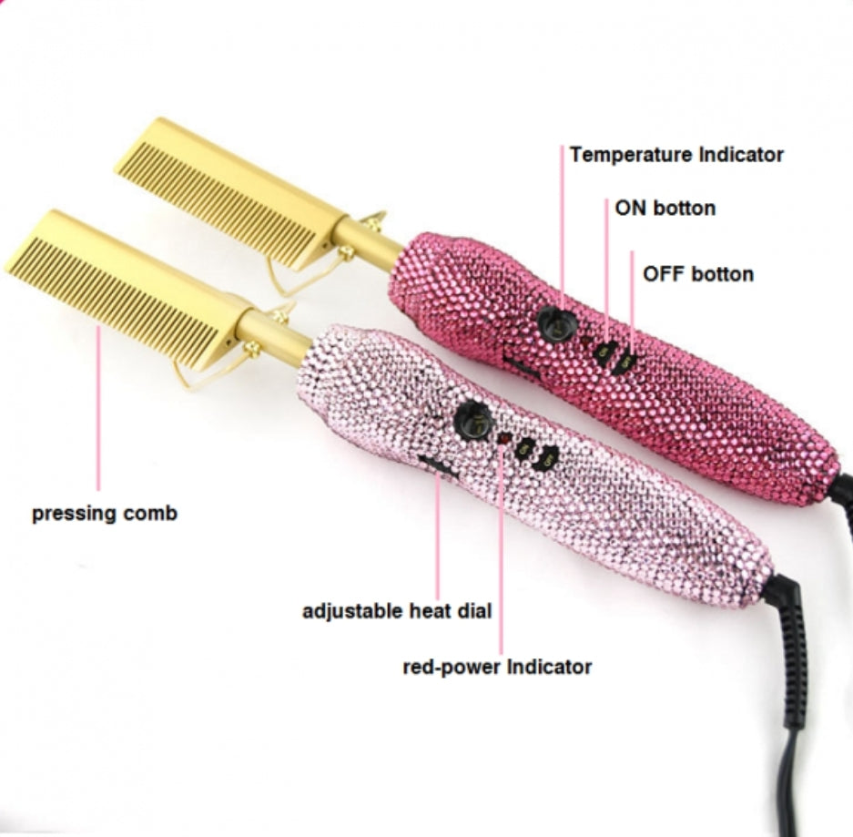 Crystal Rhinestones Hot Comb