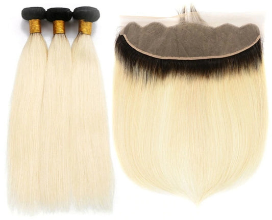 3 Ombre 1B/613 Bundles + Frontal